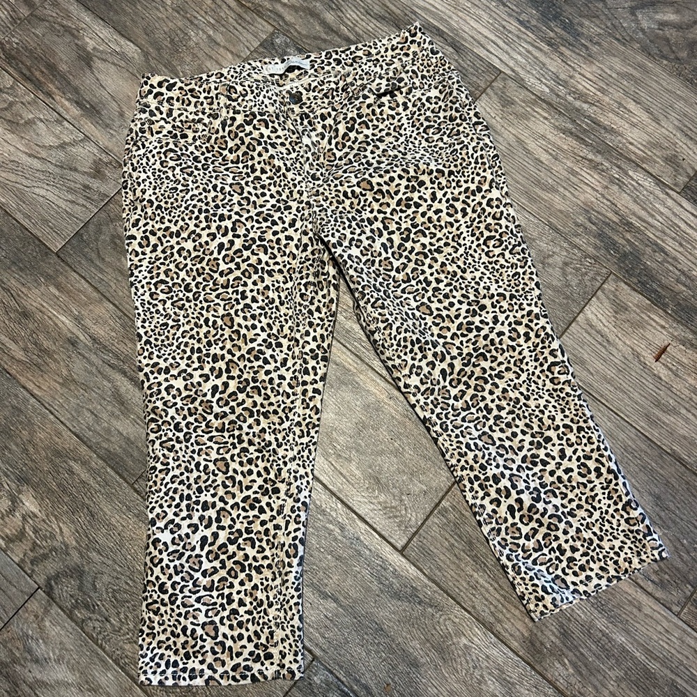 Cato Leopard Print Women Jeans - Black and Tan